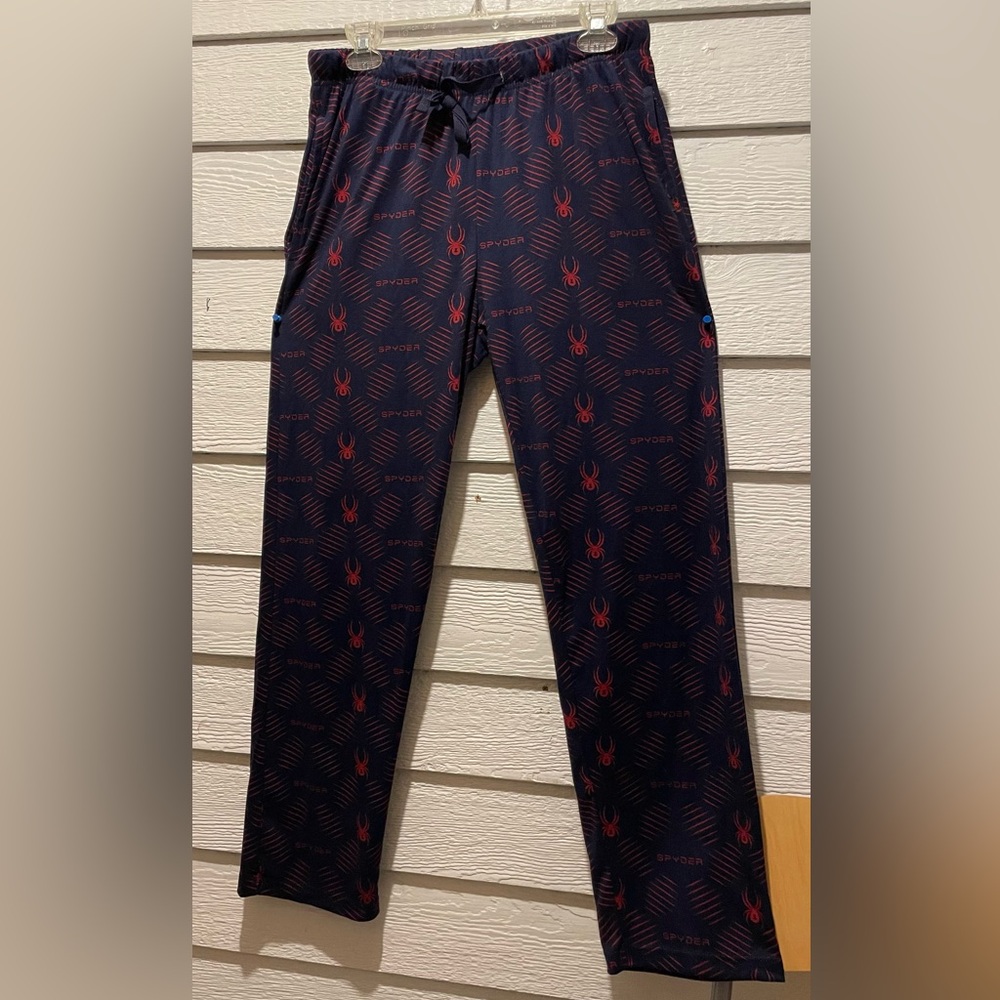 Spyder Men's Navy blue & Red Pajama/Jogger Pants Sz Medium